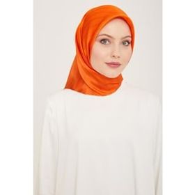 Armine 9150-82 Turuncu Çizgili Degrade Desen Sura İpek Eşarp