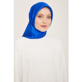 Armine 9150-83 Saks Mavi Çizgili Degrade Desen Sura İpek Eşarp