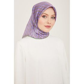 Armine 9152-04 Lila-Soft Yeşil Dijital Örgü Desen Tivil İpek Eşarp