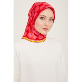 Armine 9156-58 Şeker Pembe-Pembe Puantiye Desen Tivil İpek Eşarp