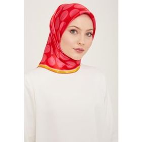 Armine 9156-58 Şeker Pembe-Pembe Puantiye Desen Tivil İpek Eşarp