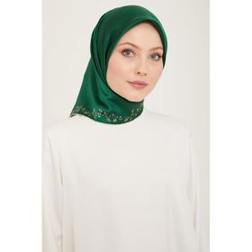 Armine 9168-89 Zümrüt Yeşili Düz Renk Tivil İpek Eşarp