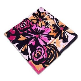Armine 9170-52 Siyah Pembe Karma Desen Tivil İpek Eşarp