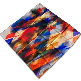 Armine 9171-81 Turuncu Geometrik Desen Tivil İpek Eşarp