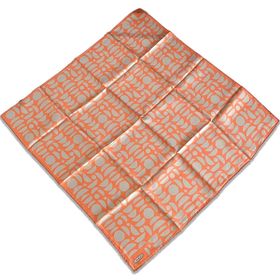 Armine 9174-05 Turuncu Geometrik Desen Tivil İpek Eşarp
