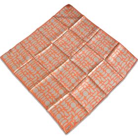 Armine 9174-05 Turuncu Geometrik Desen Tivil İpek Eşarp