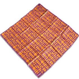 Armine 9174-36 Mor Turuncu Geometrik Desen Sura İpek Eşarp