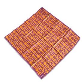 Armine 9174-36 Mor Turuncu Geometrik Desen Tivil İpek Eşarp