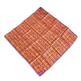 Armine 9174-36 Mor Turuncu Geometrik Desen Tivil İpek Eşarp