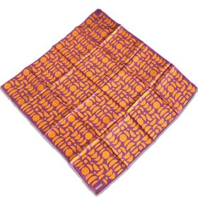 Armine 9174-36 Mor Turuncu Geometrik Desen Tivil İpek Eşarp