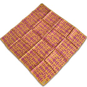 Armine 9174-57 Hardal Pembe Geometrik Desen Sura İpek Eşarp