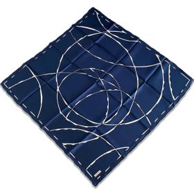 Armine 9176-02 Lacivert Geometrik Desen Sura İpek Eşarp