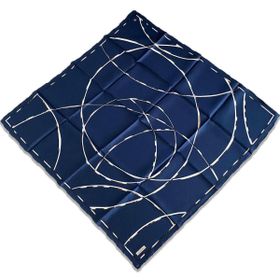 Armine 9176-02 Lacivert Geometrik Desen Sura İpek Eşarp
