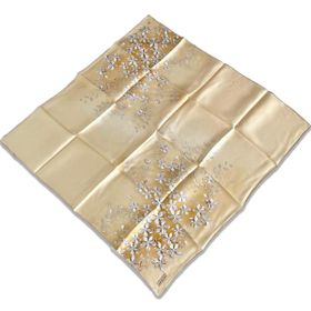 Armine 9177-52 Sarı Taş Çiçek Desen Tivil İpek Eşarp
