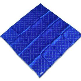 Armine 9178-36 Mavi Yeşil Monogram Desen Tivil İpek Eşarp