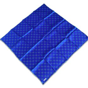 Armine 9178-36 Mavi Yeşil Monogram Desen Tivil İpek Eşarp