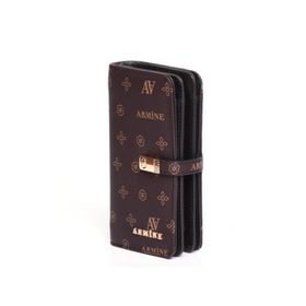 Armine C-02 Kahve Baskılı Kadın Cüzdan
