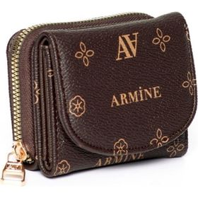 Armine C10 Kahve Kadın Baskılı Cüzdan