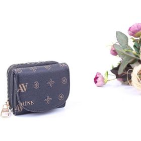 Armine C10 Mini Siyah Baskılı Kadın Cüzdan