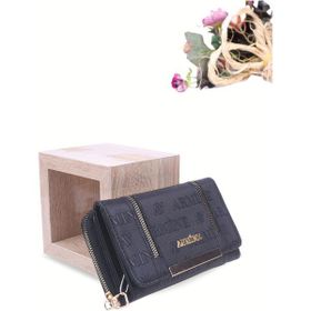 Armine C16 Siyah Kadın Lazer Baskılı Cüzdan