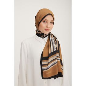 Armine F5342 Sütlü Kahve Siyah Şal