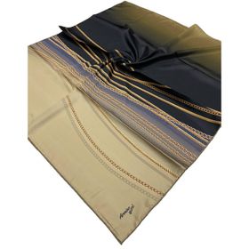 Armine Sport twill (tivil) Nostalji Zincir Desen Eşarp Vizon Gold Siyah Eşarp