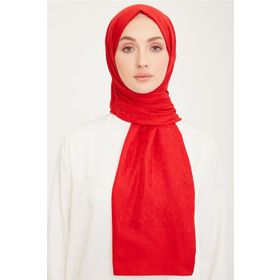 Armine SYR24957 Trend Life Jakarlı Turuncu A Logo Dama Desen Kadın Şal