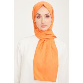 Armine SYR24957 Trend Life Jakarlı Turuncu A Logo Dama Desen Kadın Şal