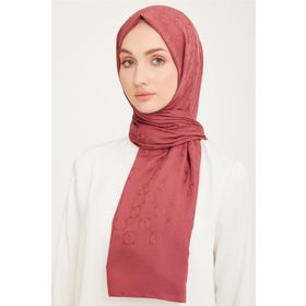 Armine SYR24959 Trend Lıfe Jakarlı Acı Kahve A Logo Dama Desen Kadın Şal