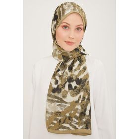 Armine SYR25096 Trend Haki Krem Fırça Desen Kadın Şal