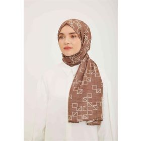 Armine SYR25106 Trend Pure Lina Kahverengi Zincir Desen Kadın Şal