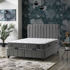 Armis Aliza Antrasit 180 x 200 cm Yatak Baza Başlık Seti