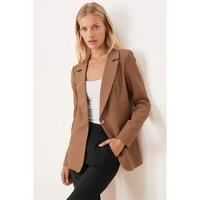 Armonika ARM-20K001020 Kadın Camel Tek Düğmeli Ceket