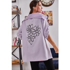 Armonika ARM-20K024030 Lila Sırtı Çiçek Baskılı Kadın Ceket