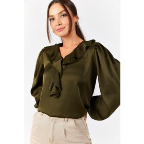 Armonika ARM-22K001059 Haki Kadın Bluz