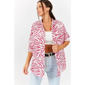 Armonika ARM-22Y001145 Fuşya Zebra Kadın Gömlek
