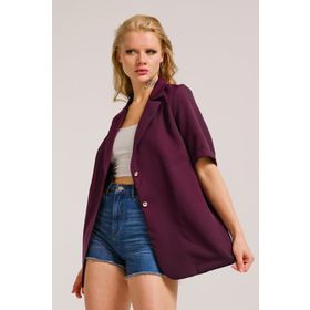 Armonika ARM-23Y001034 Mor Kadın Kısa Kol İki Düğmeli Oversize Blazer Ceket