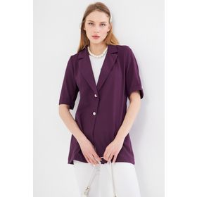 Armonika ARM-23Y001034 Mor Kadın Kısa Kol İki Düğmeli Oversize Blazer Ceket