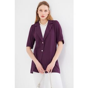 Armonika ARM-23Y001034 Mor Kadın Kısa Kol İki Düğmeli Oversize Blazer Ceket