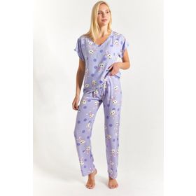 Armonika ARM-23Y001060 Kadın Lila Tavşan Desenli Alt-Üst Pijama Takımı