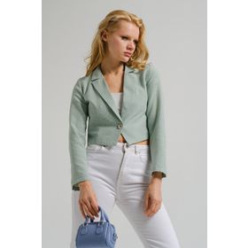 Armonika ARM-23Y001064 Kadın Mint Tek Düğmeli Crop Ceket