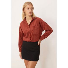 Armonika ARM-24K001076 Cepli Oversize Kiremit Kadın Gömlek