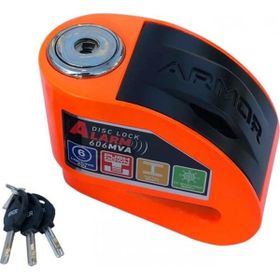 Armor 606 MVA Paslanmaz Çelik Alarmlı 6 mm Turuncu Disk Kilidi
