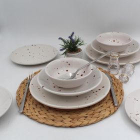 Arna Porselen Point Karamel 18 Parça 6 Kişilik Yemek Takımı