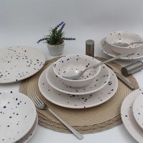 Arna Porselen Point Kobalt 48 Parça 12 Kişilik Yemek Takımı