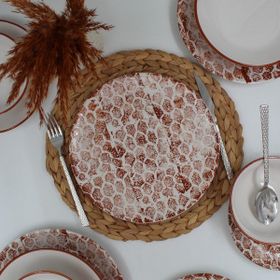 Arna Porselen Snake Karamel 8 Parça Yemek Takımı