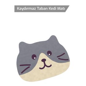 Arnee Kedi Desenli Tuvalet Önü 50x60 Mama Paspası