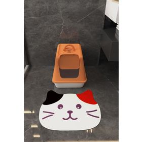 Arnee Kedi Desenli Tuvalet Önü 50x60 Mama Paspası