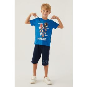 Arnetta 16983 Sonic Cobalt Kısa Kol Erkek Çocuk Pijama Takımı