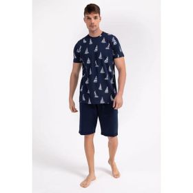 Arnetta 1993 Lacivert Sailor Erkek Çocuk Bermuda Pijama Takımı